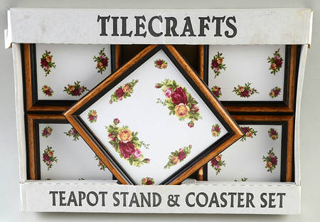 Old Country Roses Teapot Stand & Coaster Set (TRIW & 4 COACWF)
