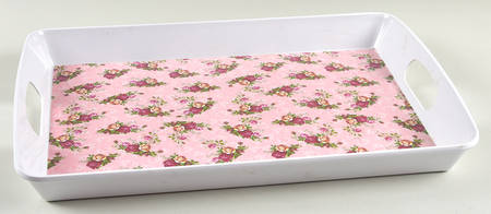 Old Country Roses 18" Rectangular Handled Serving Melamine Tray