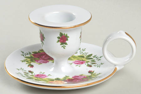 Old Country Roses Handled Candleholder