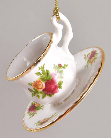 Old Country Roses Cup & Saucer Ornament
