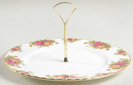 Old Country Roses Round Serving Plate with Handle (DP)