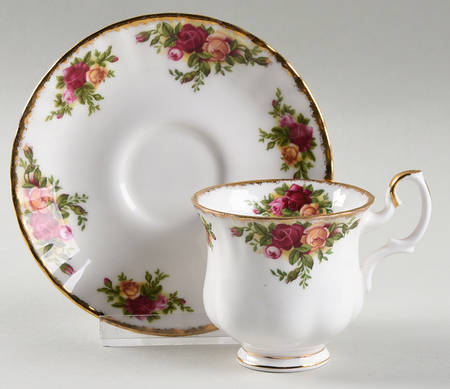 Old Country Roses Footed Demitasse Cup & Saucer Set