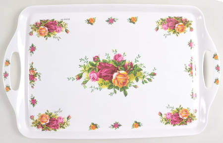 Old Country Roses 19" Rectangular Handled Serving Melamine Tray