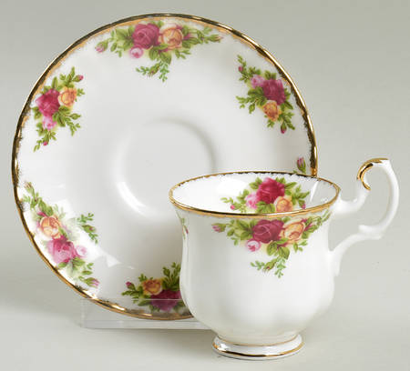 Old Country Roses Footed Demitasse Cup & Saucer Set
