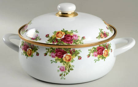 Old Country Roses 5 Qtt Metal Dutch Oven & Lid