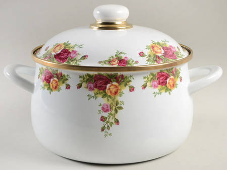 Old Country Roses 3.75 Quart Metal Covered Casserole