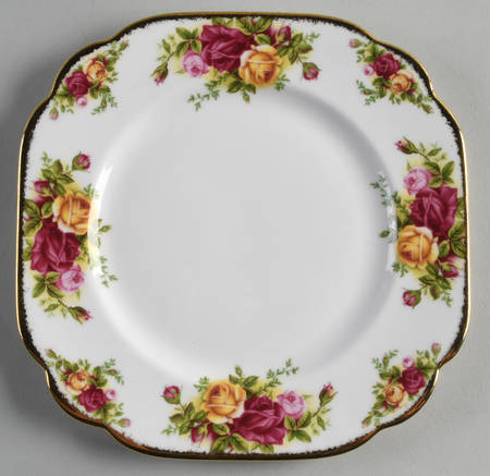 Old Country Roses Square Salad Plate