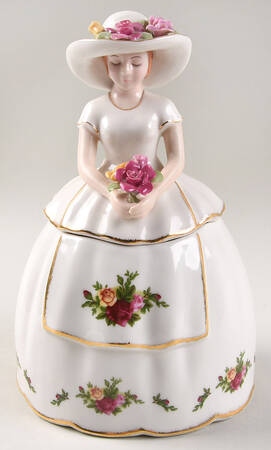 Old Country Roses Figural Candy Box & Lid
