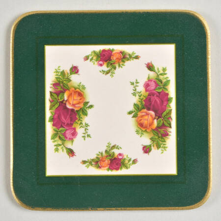 Old Country Roses Square Corkback Coaster by Royal Albert