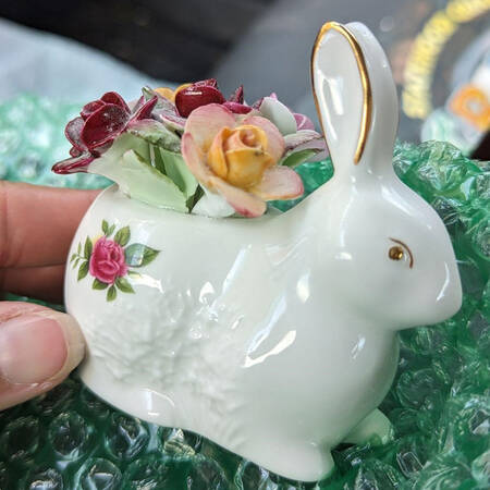 Old Country Roses Rabbit Figurine