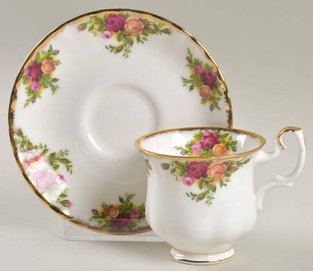 Old Country Roses Footed Demitasse Cup & Saucer Set