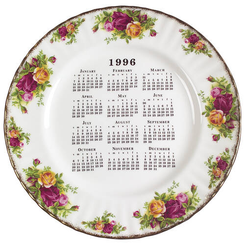 Old Country Roses "1996" Calendar Plate