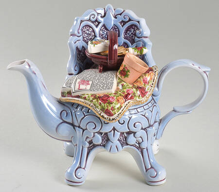 Old Country Roses Figural Teapot & Lid