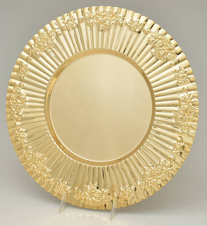 Old Country Roses Charger or Metal Plate for Marble Cheese Set