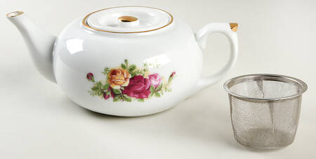 Old Country Roses Tea Pot & Lid with Strainer