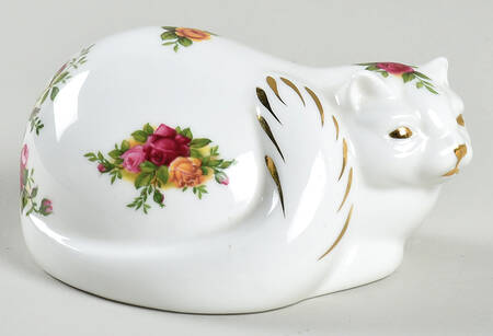 Old Country Roses Cat Figurine by Royal Albert
