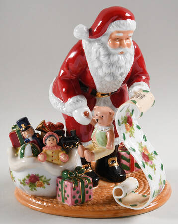 Old Country Roses Santa's List Figurine