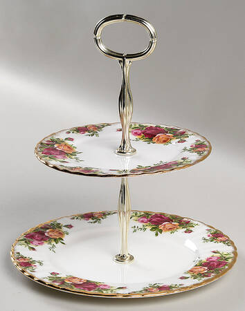 Old Country Roses 2-Tiered Serving Tray (SPM4, BBM1) by Royal Albert