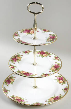 Old Country Roses 3-Tiered Serving Tray (Dp, Sp, Bb)