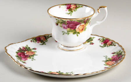 Old Country Roses Snack Plate & Cup Set by Royal Albert