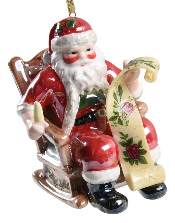 Old Country Roses Santa Musical Ornament by Royal Albert