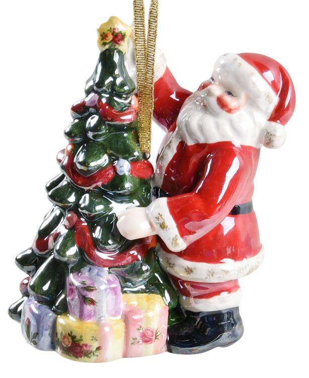 Old Country Roses Santa Musical Ornament by Royal Albert