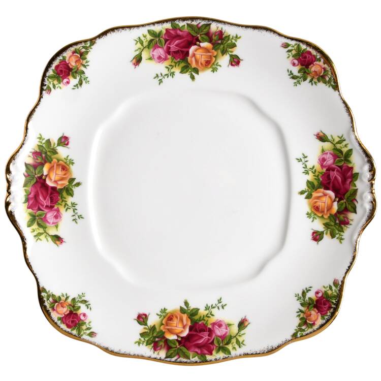 Old Country Roses Square Handled Cake Plate by Royal Albert