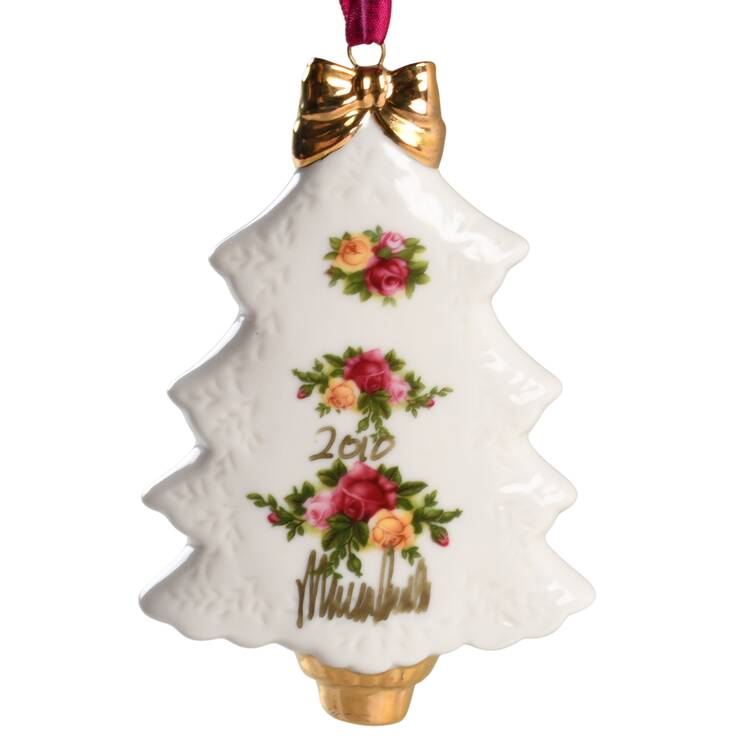 Old Country Roses Tree Shaped Ornament by Royal Albert