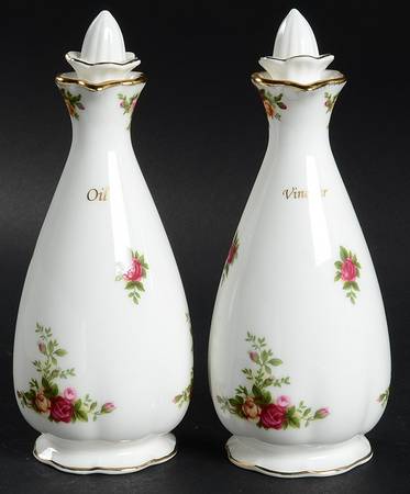 Old Country Roses Vinegar and Oil Set with Stoppers