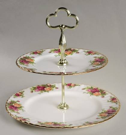 Old Country Roses 2 Tiered Serving Tray (Dinner & Salad Plate)