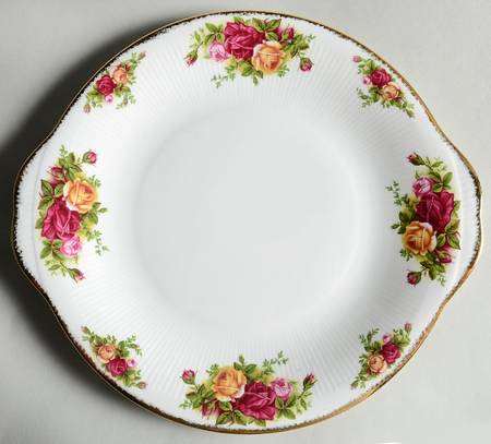 Old Country Roses Handled Cake Plate