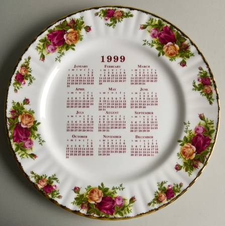 Old Country Roses "1999" Calendar Plate