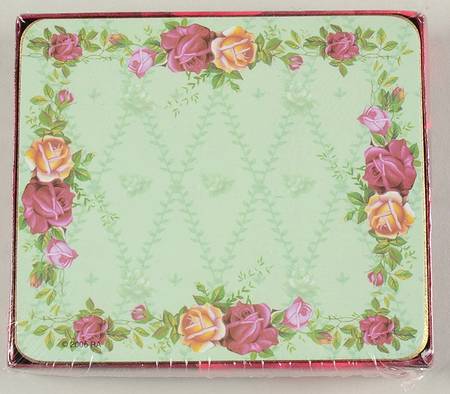 Old Country Roses Square Corkback Coaster - Set of 6