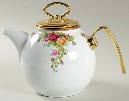 Old Country Roses Metal Kettle & Lid