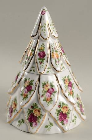Old Country Roses Figural Candy Jar & Lid