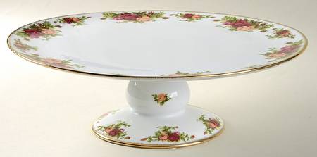 Old Country Roses 12" Diameter Pedestal Cake Stand