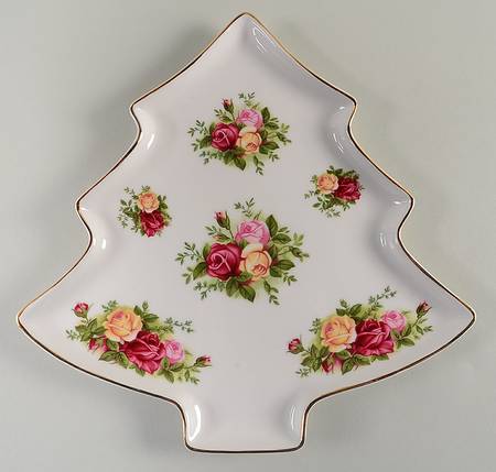 Old Country Roses Large Tree Shaped Dish by Royal Albert