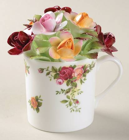 Old Country Roses Flat Floral Demitasse Cup