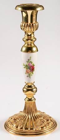 Old Country Roses 9" Tall Candlestick