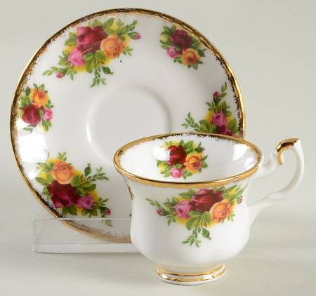 Old Country Roses Miniature Cup and Saucer Set