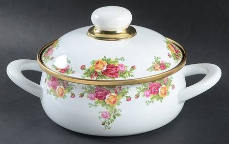 Old Country Roses 1.25 Quart Metal Covered Casserole