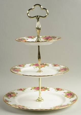 Old Country Roses 3-Tiered Serving Tray (DP, SP, BB)