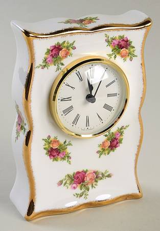 Old Country Roses Mantel Clock by Royal Albert