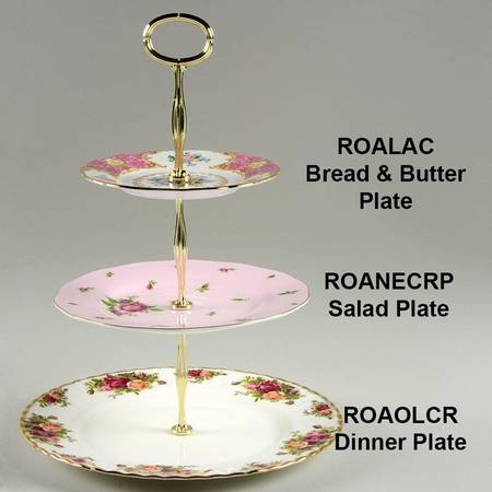 Old Country Roses Mixed/Match 3 Tier Serving Tray