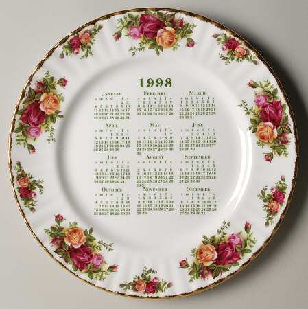 Old Country Roses "1998" Calendar Plate