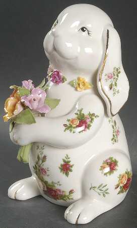 Old Country Roses Medium Rabbit Figurine
