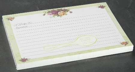 Old Country Roses Paper Recipe Card - Set of 40