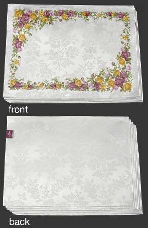 Old Country Roses Cloth Reversible Placemat - Set of 6