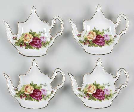Old Country Roses Tea Bag Holder - Set of 4