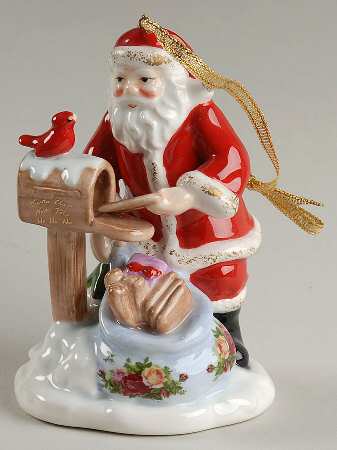 Old Country Roses Santa Musical Ornament